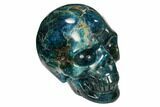 Polished, Bright Blue Apatite Skull #107219-2